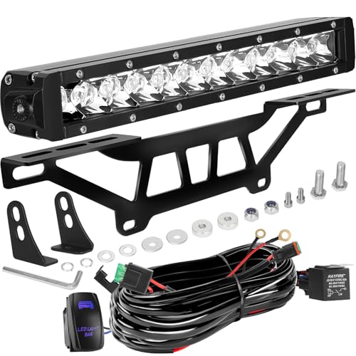 Drieaco Maverick X3 Shock Tower Light Bar with Mount Bracket and Rocker Switch Wiring Harness Kit Fits for 2017-2025 Can-Am Maverick X3/X3 MAX Accessories UTV 60W Super Bright 12 LED Light Bar Kit