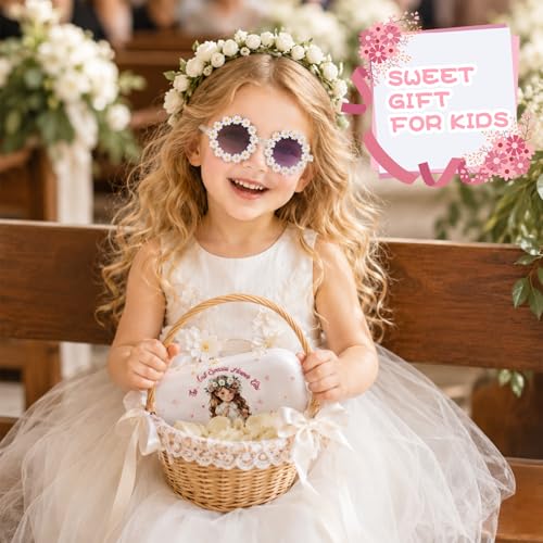 Image of Kids Sunglasses for Girls with Eyeglasses Case for Party Beach Dress Up Glasses