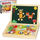 Jojoin 130 Pezzi Puzzle in Legno Magnetico - 2025 Nuovo Giocattolo Montessori con Doppio L...