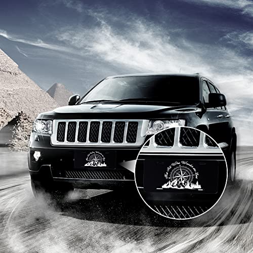 image for RTINRAN Not All Who Wander are Lost License Plate Compass Mountains Li