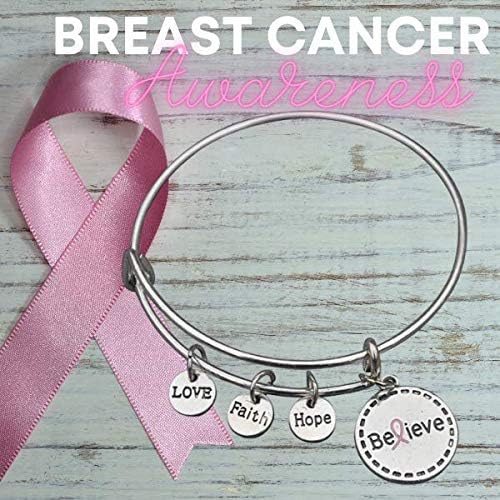 Miniatura 3 de Infinity Collection Pulsera de cáncer de mama, pulsera de cinta rosa, conciencia sobre el cáncer, regalo de cáncer para mujeres, regalos de aliento
