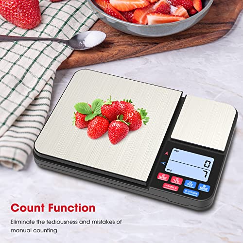 Mik-Nana Dual Platform Food Scale With Measuring Spoons Set, Digital Kitchen Scale Grams And Oz For Weight Loss Baking Cooking, 11Lb And 17.6Oz Capacity, 0.01G/0.001Oz Precise Graduation #TOP7