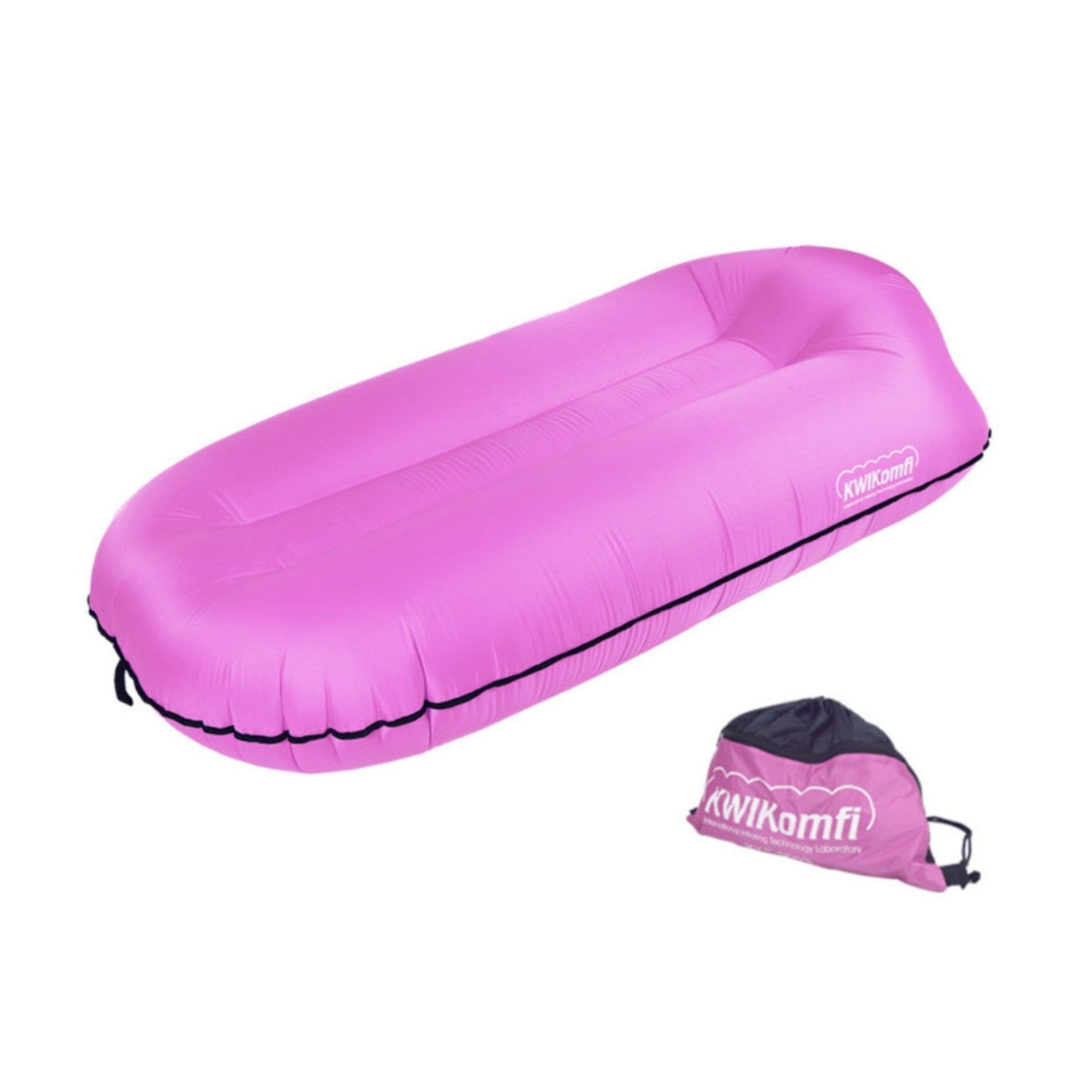 Handhand-Pump Inflatable Sofa, Ergonomic Air Mattress, Portable Curved Bed for Nap, Outdoor & Indoor Use Rose Flat-image-8