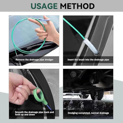 NTNEV Auto Sunroof Drain Cleaning Tool, Cleaning Brush Hose Pipe Brush, 118INCH Drain Brush Long Pipe Cleaners for Car, Tube Cleaning Brush Slim Drain Dredging Tool for car and Fridge - Thumbnail 5