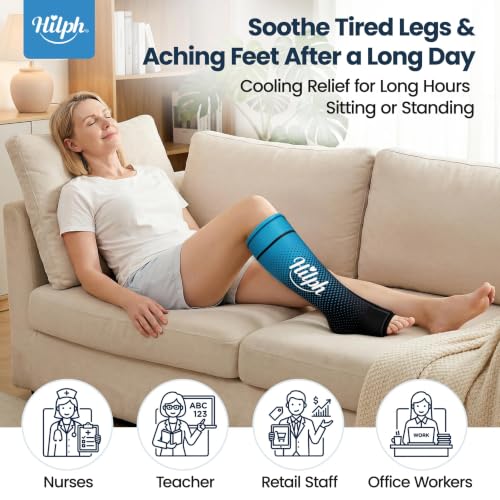 Image of Hilph Full Calf & Foot Ice Pack Wrap, Extended Leg to Foot Ice Cold Sock