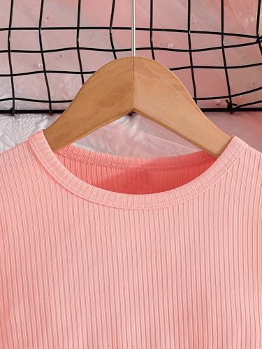 SHENHE Girl's Summer Floral Dress Ruffle Sleeve A Line Flowy Ribbed Boho Vacation Dress3