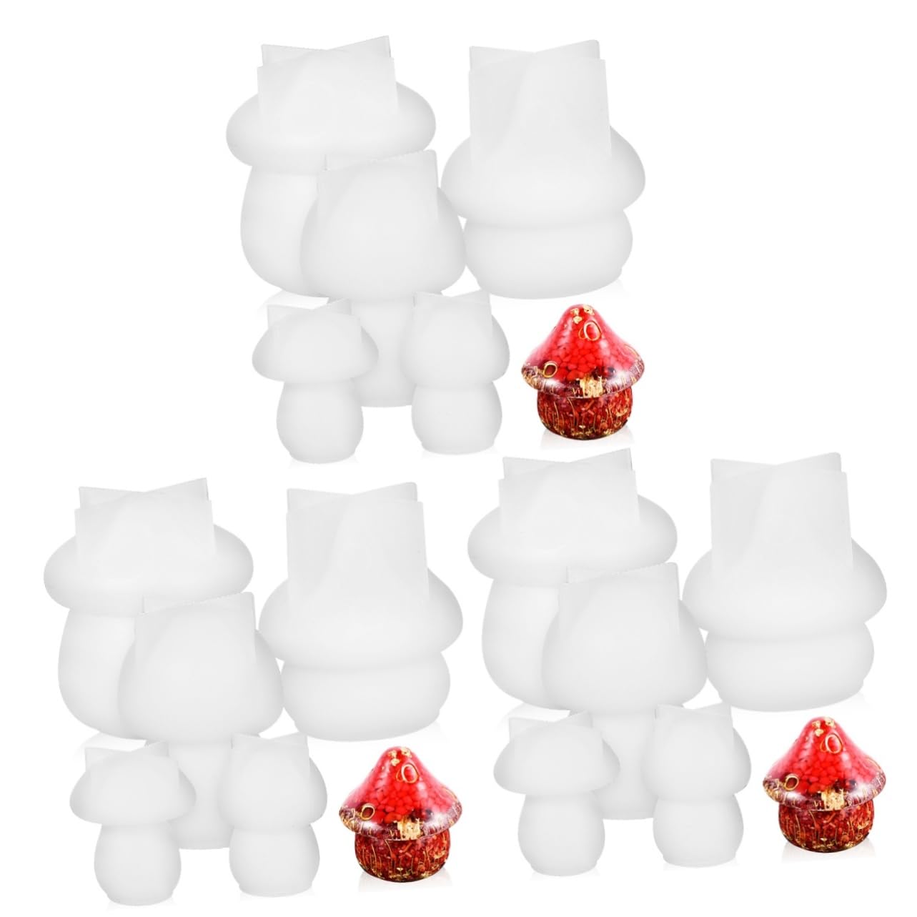 OSALADI 3 Set Stampo Silicone Per Creare Barattoli Decorativi E Pratici Stampo Silicone Flessibile Per Diy E Epossidica Mold Per Barattoli Unici E Stile Moderno 5 Pezzi*3