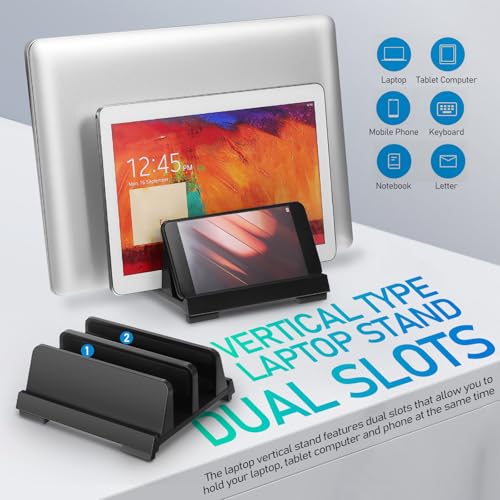 Base vertical ajustable para laptop FENICAL negro miniatura 3