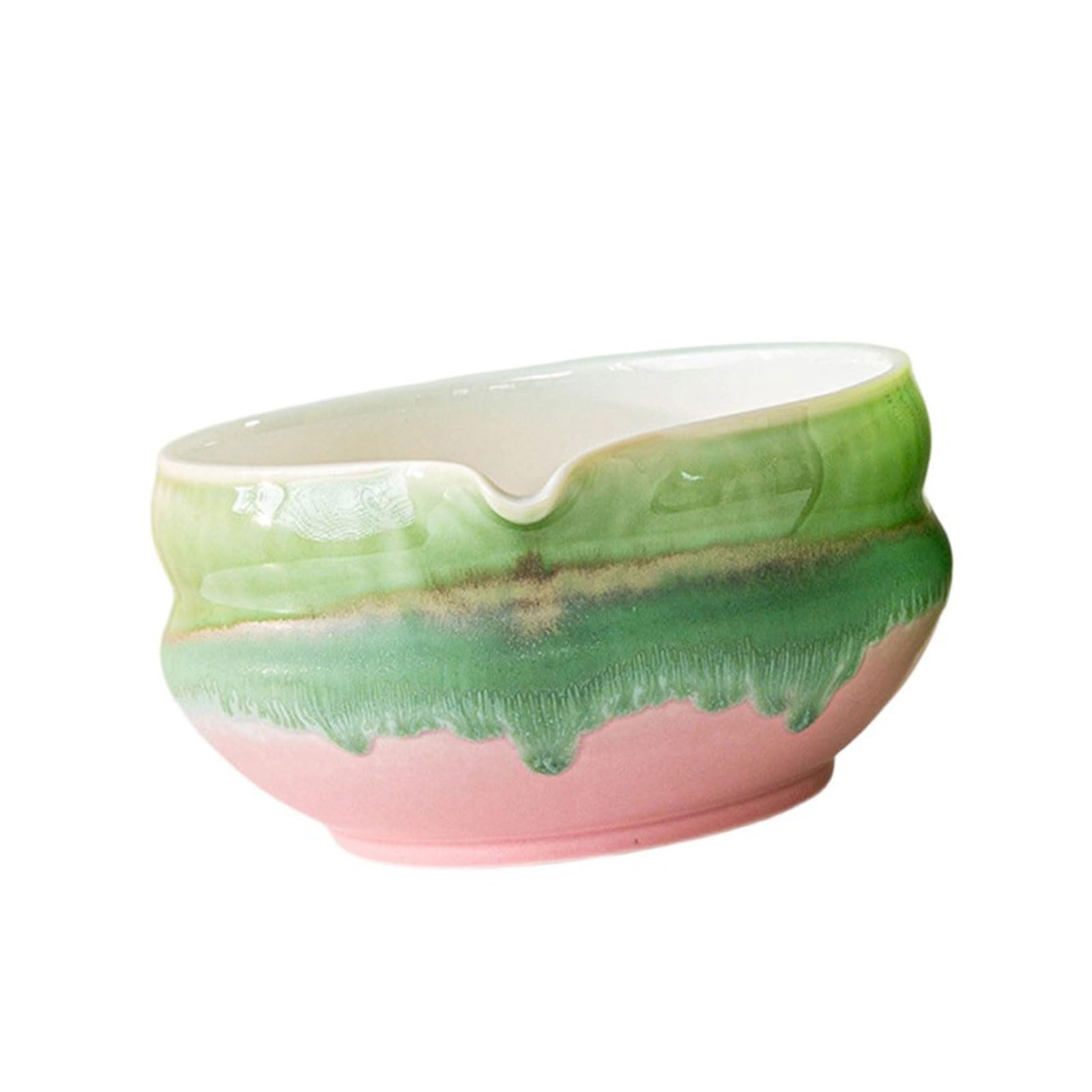 NEWFT Japanese Teas Ceremony Essential Ceramic Bowl Grass Green Brewing Accessories Ceramic Bowl with Spout Design