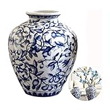 □ □ florero creativo: la porcelana china azul y blanco clásico con una fuerte cultura nacional, retro y único, que se puede colocar solo en su jardín o mesa de comedor como una decoración única;También se puede combinar con flores artificiales y las plantas verdes para convertirse en un hermoso paisaje en su casa