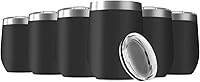 Vista 8 de Vaso de vino de 12 onzas con tapa, vaso de vino de acero inoxidable, vaso de vino de doble pared aislado al vacío, tazas de viaje sin tallo