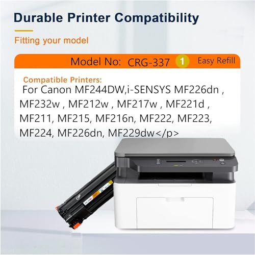 Image of Easy Refill 337 for Canon 337 /CRG 137 /CRG 737 Toner Cartridge Compatible Canon i-SENSYS MF211, MF212w, MF215, MF216n, MF217w, MF222, MF223, MF224, MF226dn, MF229dw (TN-337A Easy Refill 1PIC)