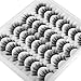 JIMIRE 16 Pairs Cat Eye False Eyelashes Fluffy Natural Fake Lashes 3D Volume Lashes Pack for Cat-Eye Look