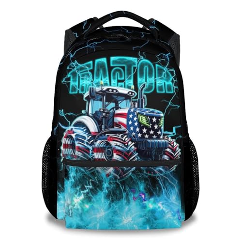 Backpack for Boys, Tractor Backpack for Kids Ages 6-8, Back to School Gifts, 17 Inch Large Capacity Preschool Bookbag