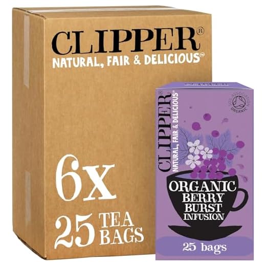 Clipper Organic Infusion Wild Berry Enveloped 25 Teabags 62.5 g (Pack of 6)