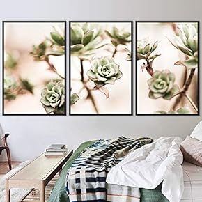 signwin 3 Piece Framed Canvas Wall Art White...