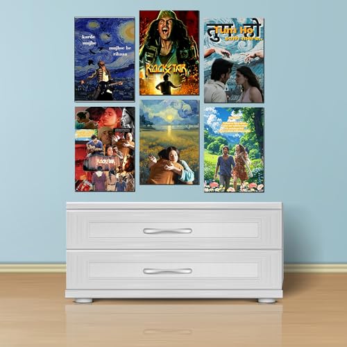 Image of Fit-in Trends Rockstar A4 Posters (Set of 6) Ranbir Kapoor Bollywood Movie Rockstar Posters for Bedroom, Living Room, Hostel