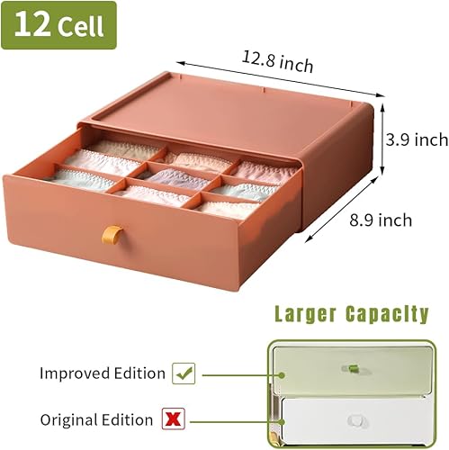 Miniatura 2 de Tynulox Separadores organizadores de ropa interior de plástico  1 cajón apilable grande de armario  Contenedor de almacenamiento amarillo para
