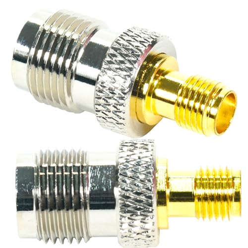Fohevers 2 Pcs SMA Female to TNC Female Jack Adapter RF Coaxial Connector for 4G 2G 3G USB WiFi CB Radio, TNC/F-SMA/F - Image 2
