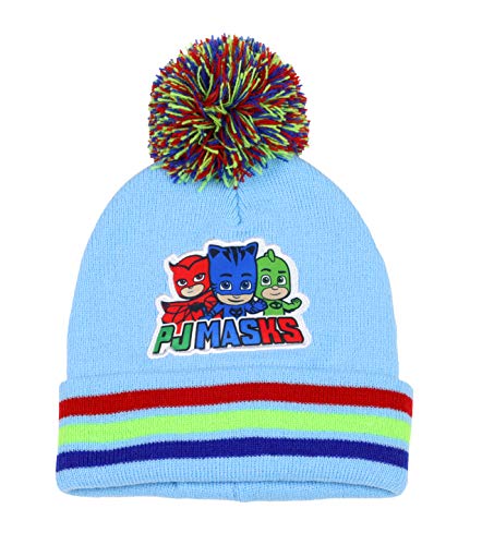 Image of PJ Masks Toddler Boy's Embroidered Winter Hat and Mittens Set, 2-4T, Sky Blue