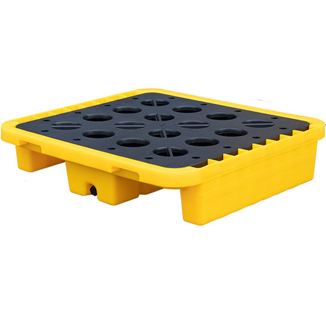 SGKOMN Spill Containment Tray for Drums - Polyethylene Spill Platform with Grating for Oil and Chemical Drums, Leak Proof, 72 * 72 * 16cm