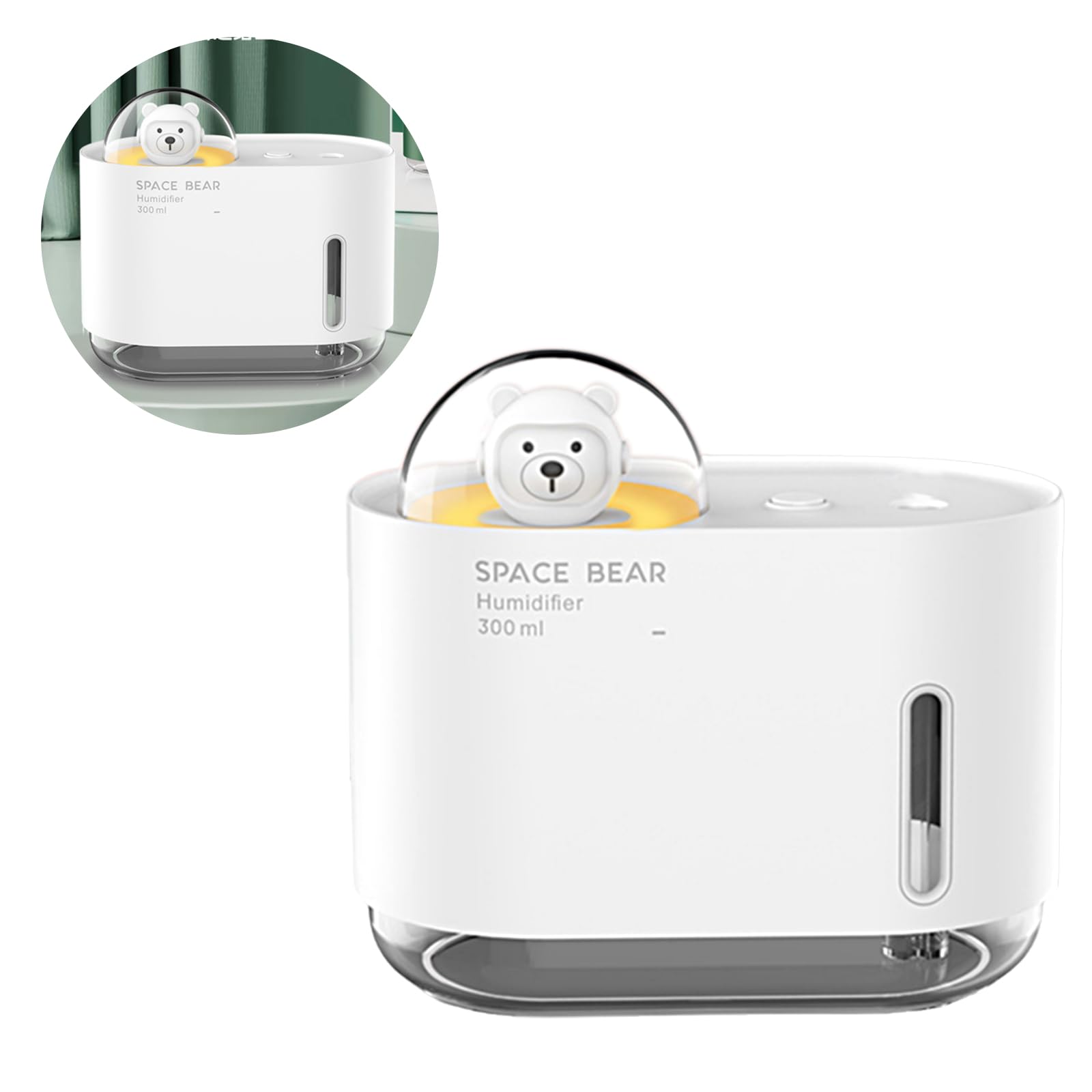 PLUSHCEWT 300ml Ultrasonic Humidifier with Night Light, Timer and Silent Operation - Auto ...