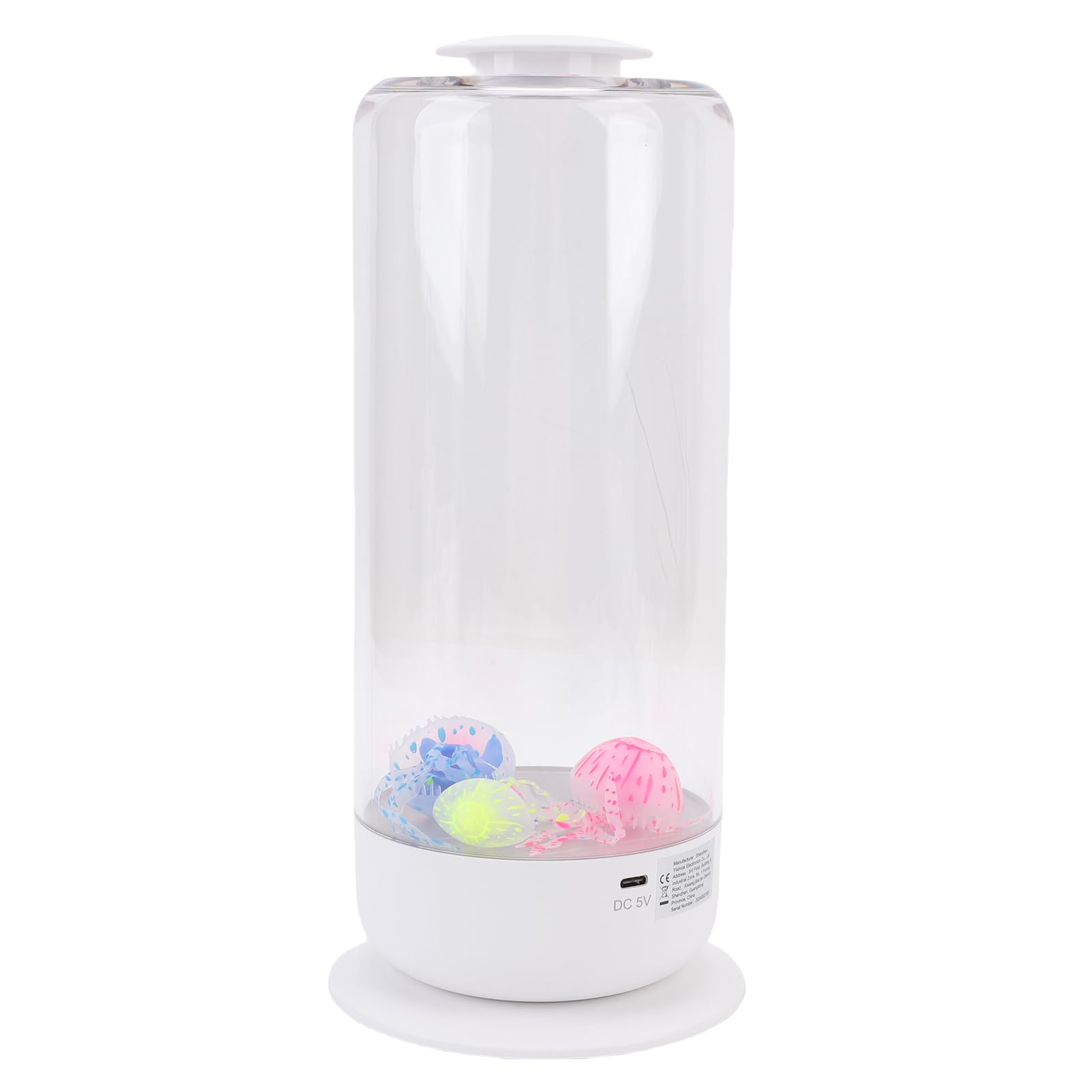 Asixxsix Lampa Meduzowa, 3 Prędkości Przepływu Wody 7 Kolorów LED Cichy, Bezszczotkowy Silnik Lampa Akwariowa z lampką nocną do Wystroju Sypialni w Biurze Domowym (WHITE) (WHITE)