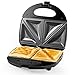 Gotoll Appareil à Sandwich Toaster Croques Monsieur Sandwich Maker 2 Tranches Machine Grill 700W Plaque Antiadhésive - Noir