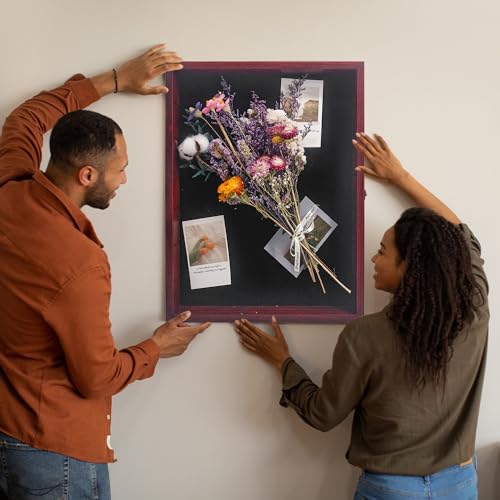 Image of 16x20 Shadow Box Frame with Removable Shelves, Red Deep Memory Box Display Case for Keepsake Collectibles, Coins Military Medals Pins Wedding Flowers