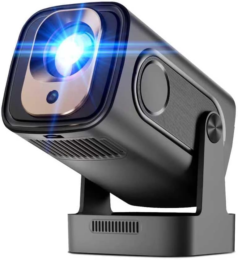 Projector [Auto Focus & 1080P Native & Built-in Apps] Projector 4K Support Auto Correction WiFi 6 Bluetooth 5.4 Mini Portable Projector Compatible with HDMI/TV Stick/Memory Stick/Laptop, Black