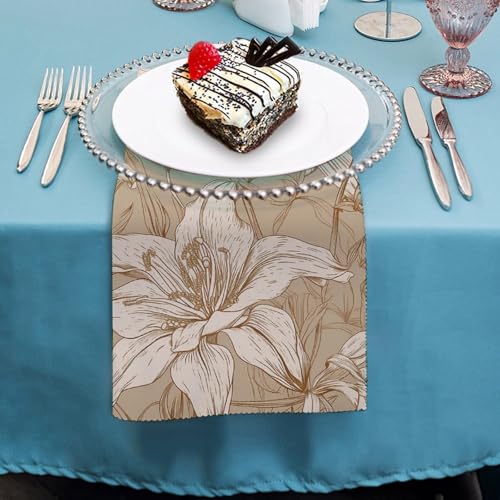 Servilletas de tela beige 45x45 cm set x4 miniatura 4