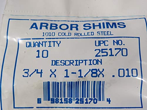 Arbor Shim w/o Keyway Assortments - 3/4