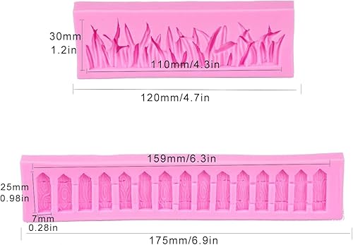 Miniatura 5 de Valla de hierba 3D para molde de silicona de fondant, decoración de pasteles de piquete de jardín, molde de fondant para decoración de pasteles,