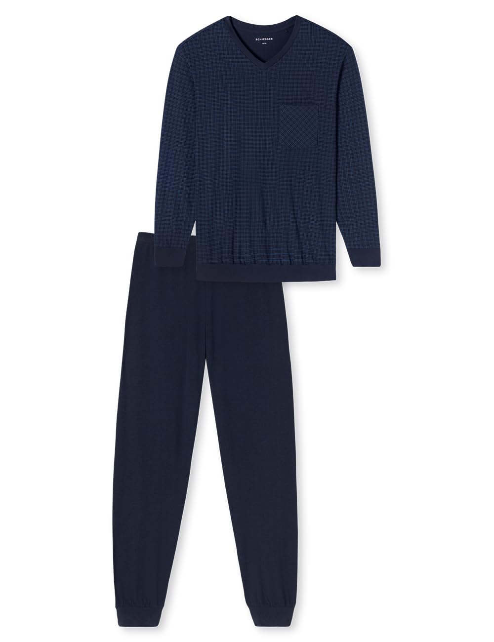 Schiesser Pidżama — zestaw Mężczyźni Schlafanzug Lang Mit Bündchen - Nightwear Set