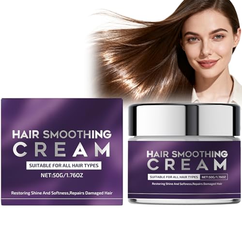 Haarglättungscreme für lockiges und krauses Haar,Protein-Haarglättungs- & Glättungscreme mit Keratiâ€¦ – Miniatur