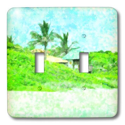 Interruptor de doble palanca decorativo 3dRose lsp_25299_2 playa tropical 3