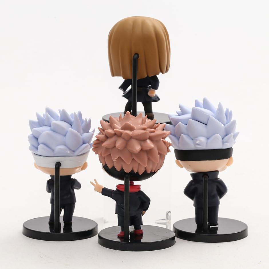 Image of Blue Aura Jujutsu Kaisen Action Figure Set of 4 Height - 7.5cm Collectible Multicolour PVC | Jujutsu Set 4 Mini