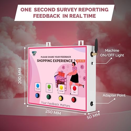Image of Rely Cure ⇒ VP INDUSTRIES (Lite Model) Shopping Feedback Machine with Inbuilt WiFi Hotspot | Smiley Feedback System with Mobile App & Live Reports