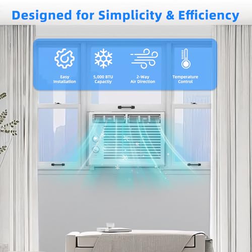 Image of Antarctic Star 5,000 BTU Small Window Air Conditioner Unit Cool Up to 150 Sq.ft, Window AC Unit with Cool and Fan Mode, Quiet Operation, Adjustable Window Fit, Intuitive Mechanical Controls, White