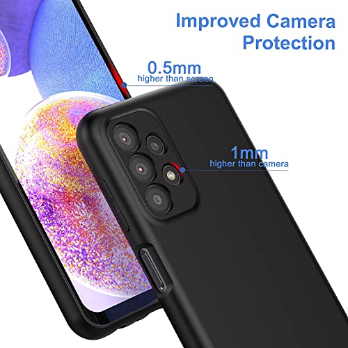 Image of DIZORO Microfiber Candy Case Compatible for Samsung Galaxy A23 4G Shockproof Slim Back Cover Liquid Silicone Bumper Camera Protective Phone Cover (Black)