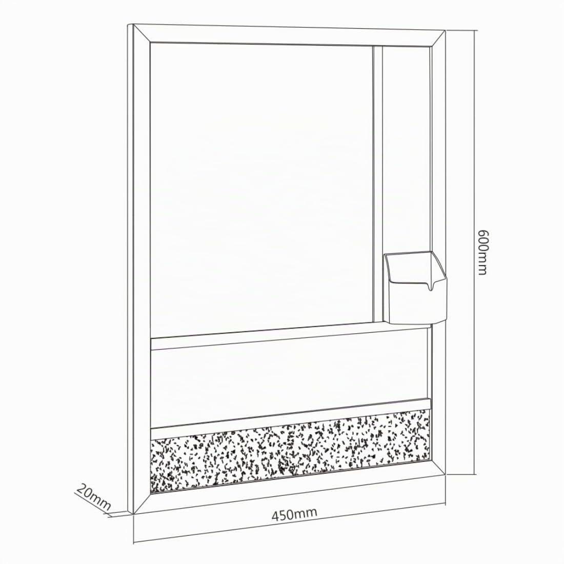 Spacetronik 3 in 1 Kombitafel Magnettafel Pinnwand Whiteboard 45x60 cm | Wandorganizer im Hochformat, Whiteboard Magnetisch, Kork Pinnwand, Integrierter Stiftehalter