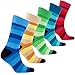 Socks n Socks-Men's 5-pair Luxury Cotton Striped Cool Dress Socks Gift Box