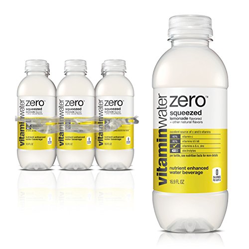 vitaminwater zero squeezed, electrolyte enhanced water w/ vitamins, lemonade drinks, 16.9 fl oz, 6 Pack