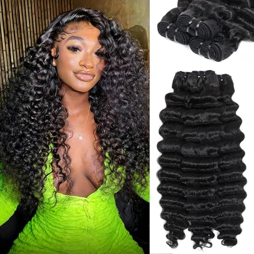 KingSup Deep Wave Human Hair Bundles 14 16 18 Inch 15A Burmese Curly...
