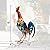 WDLFCGC 19 Inch Solar Rooster Statue, Metal Yard Art with Colorful Lights for Garden Lawn Outdoor Decoration Gifts