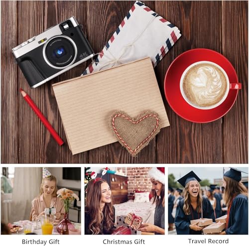Image of 4K Digital Camera for Photography, 48MP Autofocus Vlogging Cameras with 16X Digital Zoom, 2.8 inch LCD Point and Shoot Camera for YouTube, Anti-Shake Compact Cameras with 32GB Micro SD Card & 2 Batteries