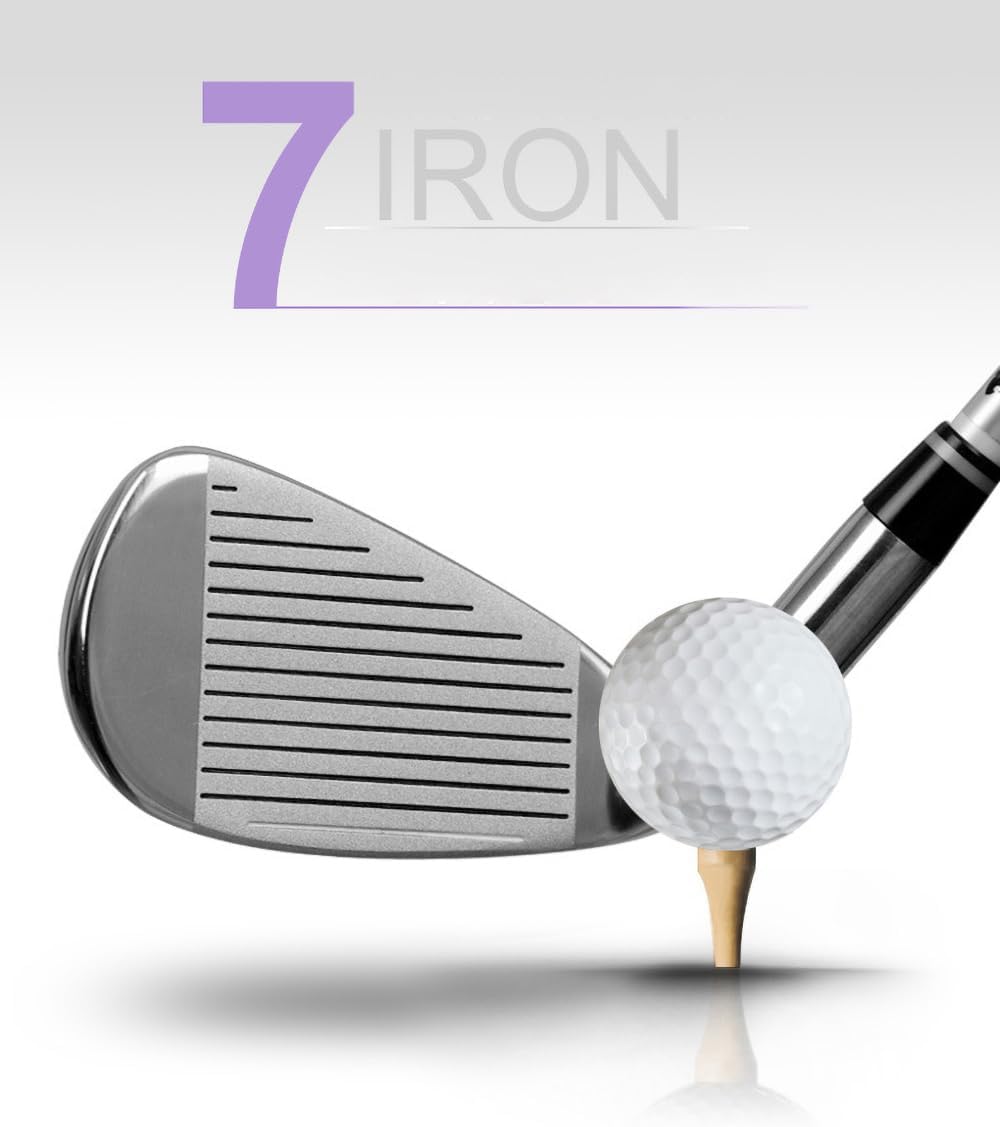 Perfect Golf Accessory for Beginners - #7 Iron Single with Carbon/Steel Shaft Rod Adults Right-Handed Golf Club Iron (Women(Purple),with Steel Shaft)