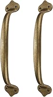 Vista 1 de Runningfish Vintage Solid Brass Pulls, Antique Copper Rustic Barn Door Grab Handles Kitchen Cabinet Hardware Drawer Handle Pull
