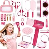 Juego de Peluquería para Niños,41 Piezas Juego de Simulación de Peluquería,Set Salón de Belleza Juguetes Niña con Secador,Clip,Peine etc,Juegos de rol para Niños y Niñas 3+ Años