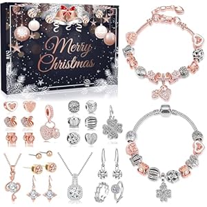 Calendrier de l'Avent 2025 Bijoux Femme, Cadeaux de Noël Originaux
